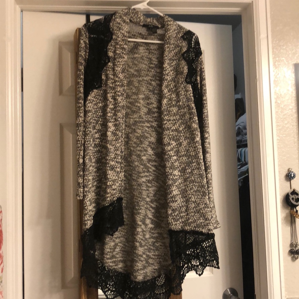 Black and white long over piece.